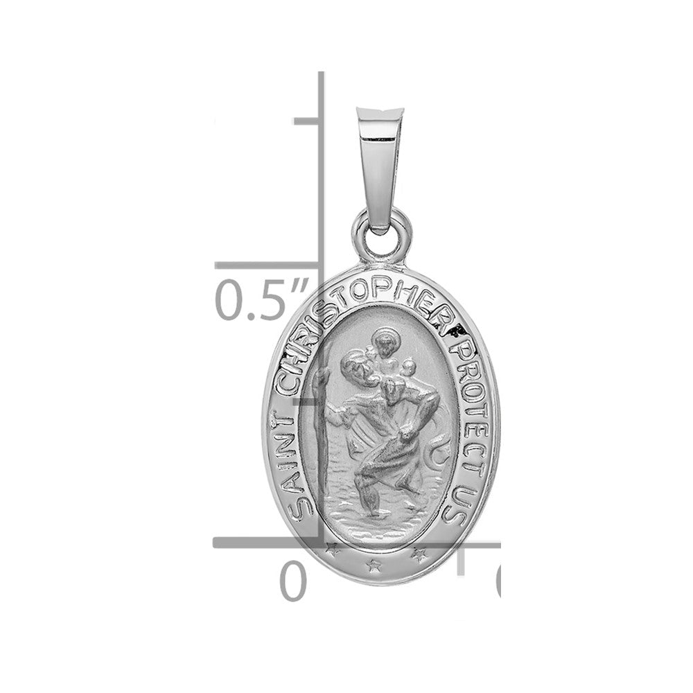 14k White Gold Saint Christopher Medal Charm