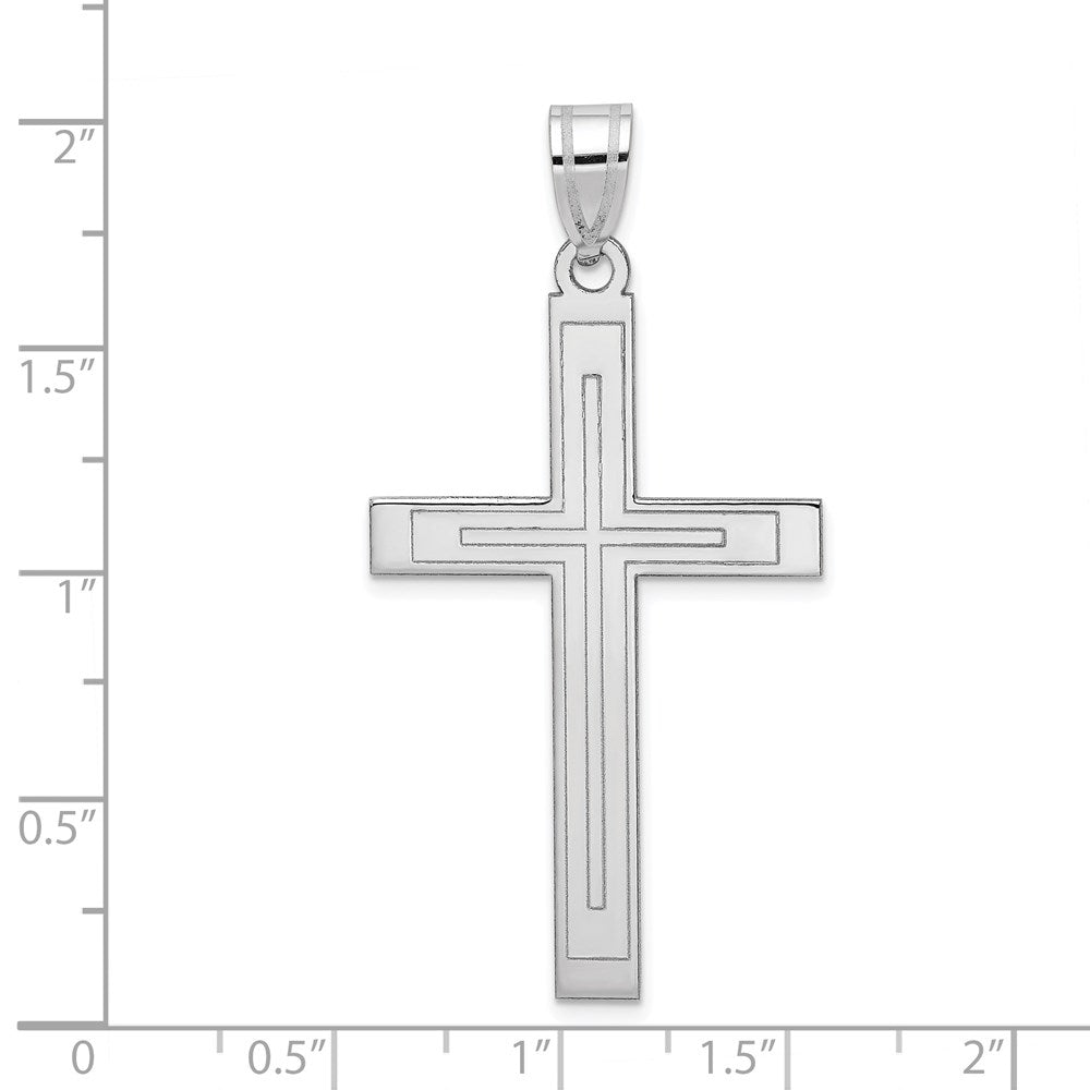 14k White Gold Cross Pendant
