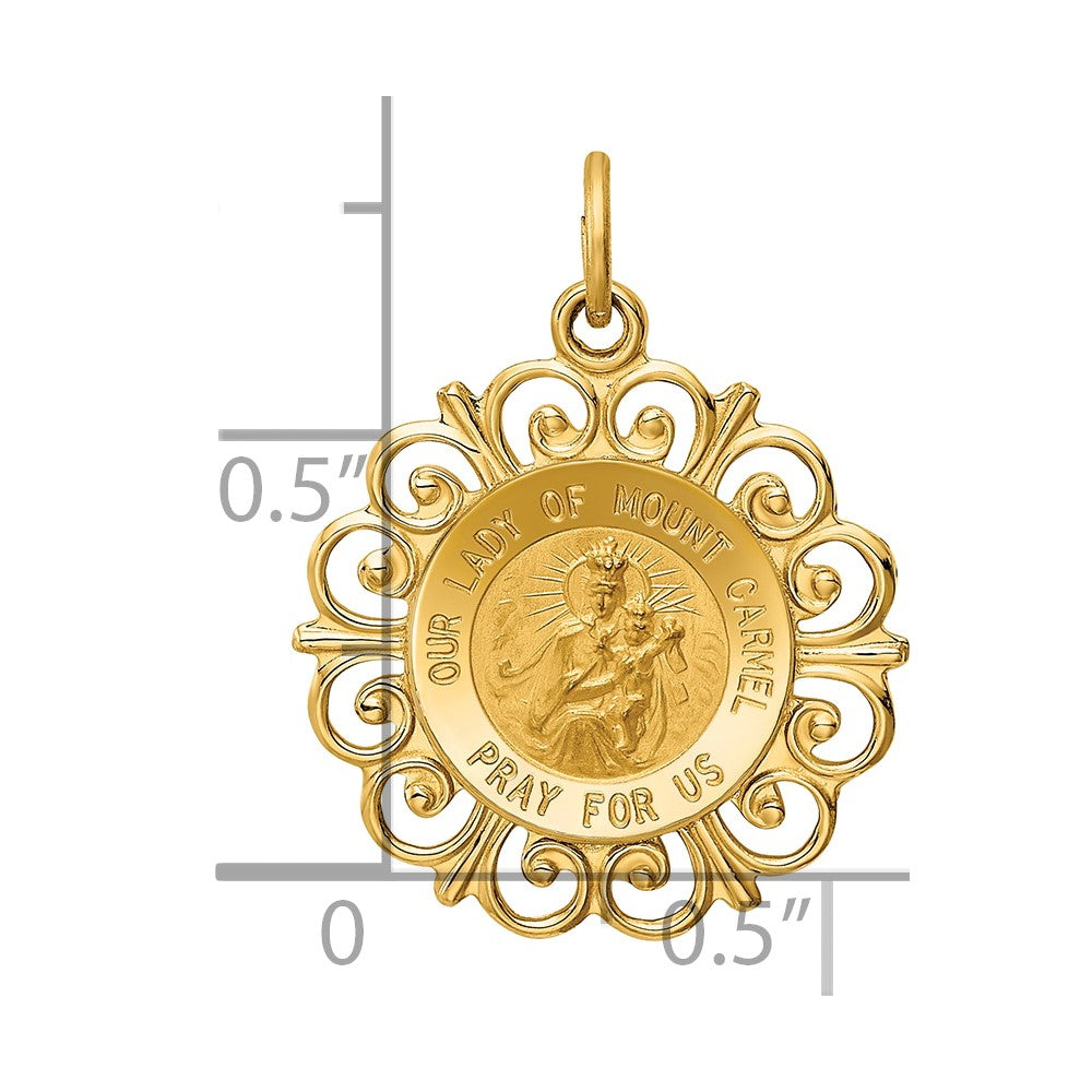 14k Our Lady of Mt. Carmel Medal Charm