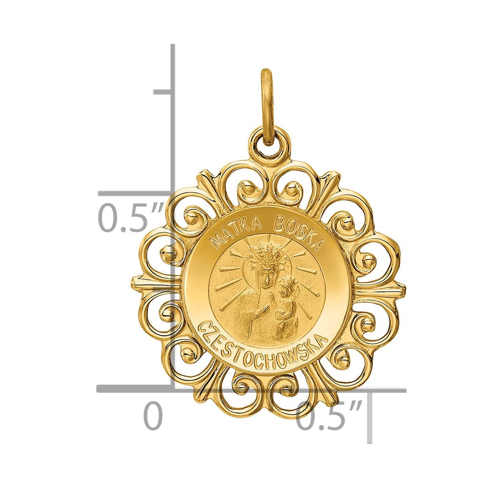14k Matka Boska Medal Charm