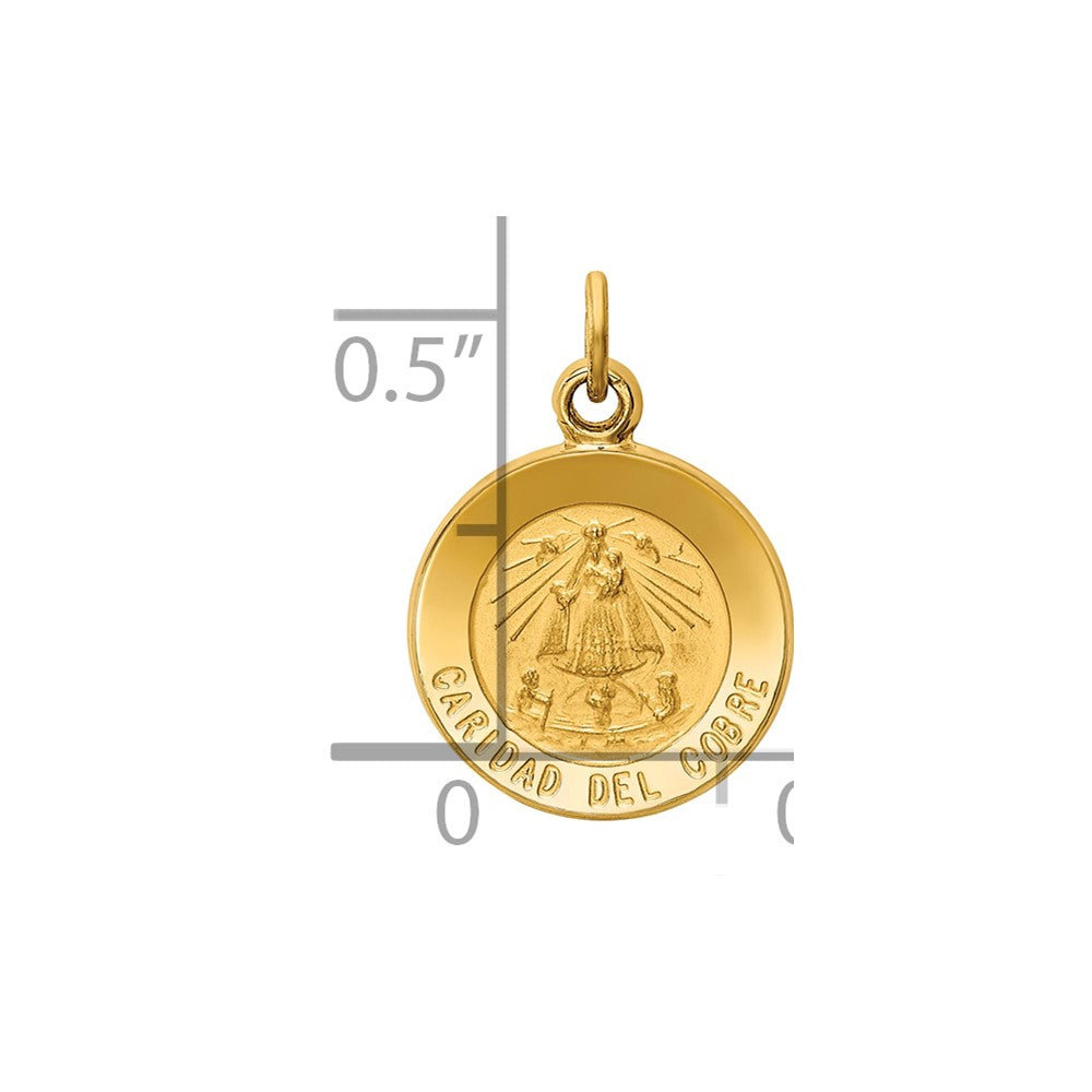 14K Caridad Del Cobre Medal Charm