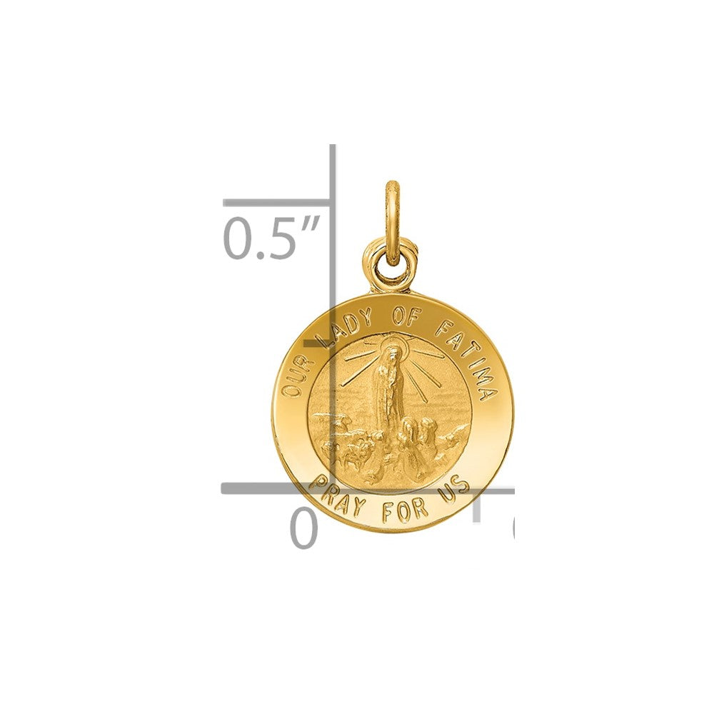 14k Our Lady of Fatima Medal Charm