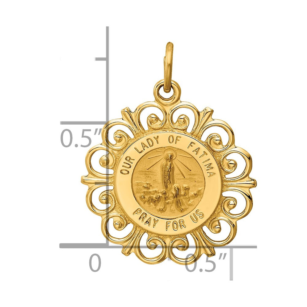 14k Our Lady of Fatima Medal Pendant