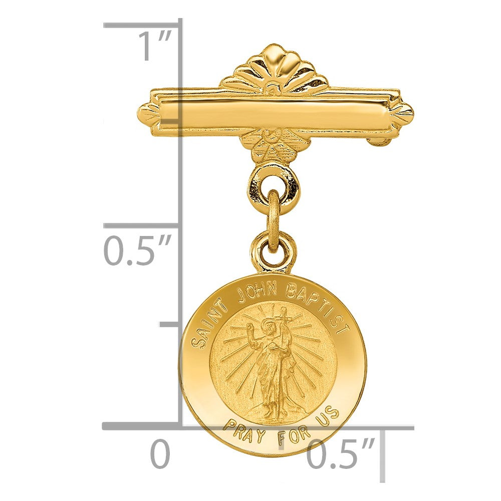 14k Saint John the Baptist Medal Pin