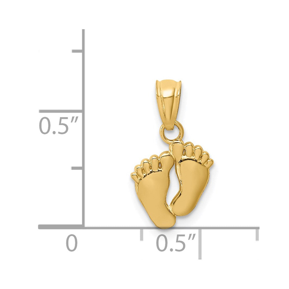 14k Small Feet Pendant