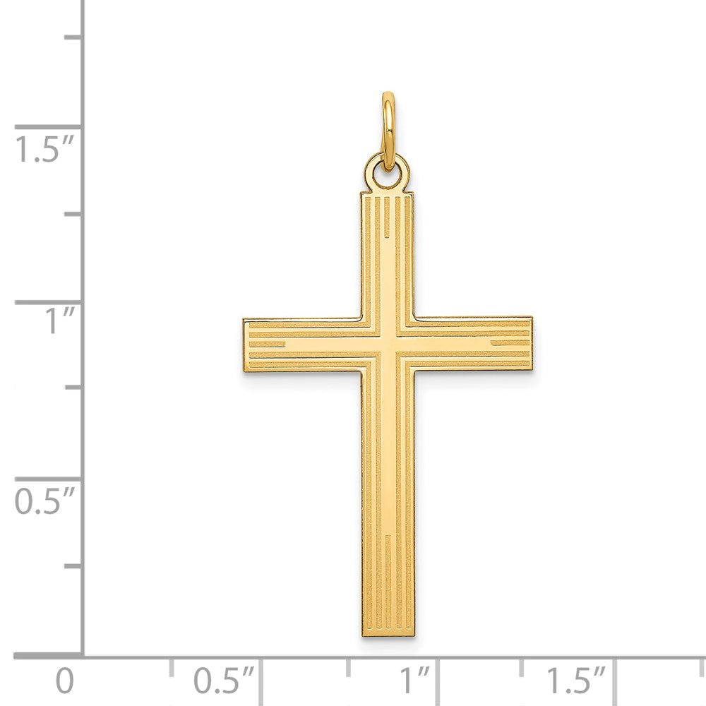 14K Laser Designed Cross Pendant
