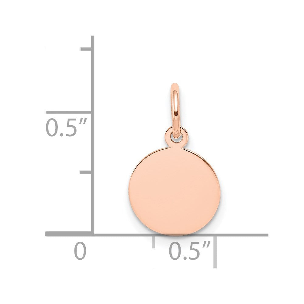 14k Rose Gold Plain .018 Gauge Circular Engraveable Disc Charm