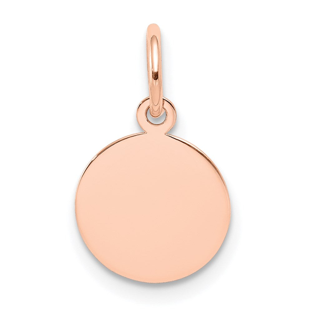 14k Rose Gold Plain .009 Gauge Circular Engraveable Disc Charm