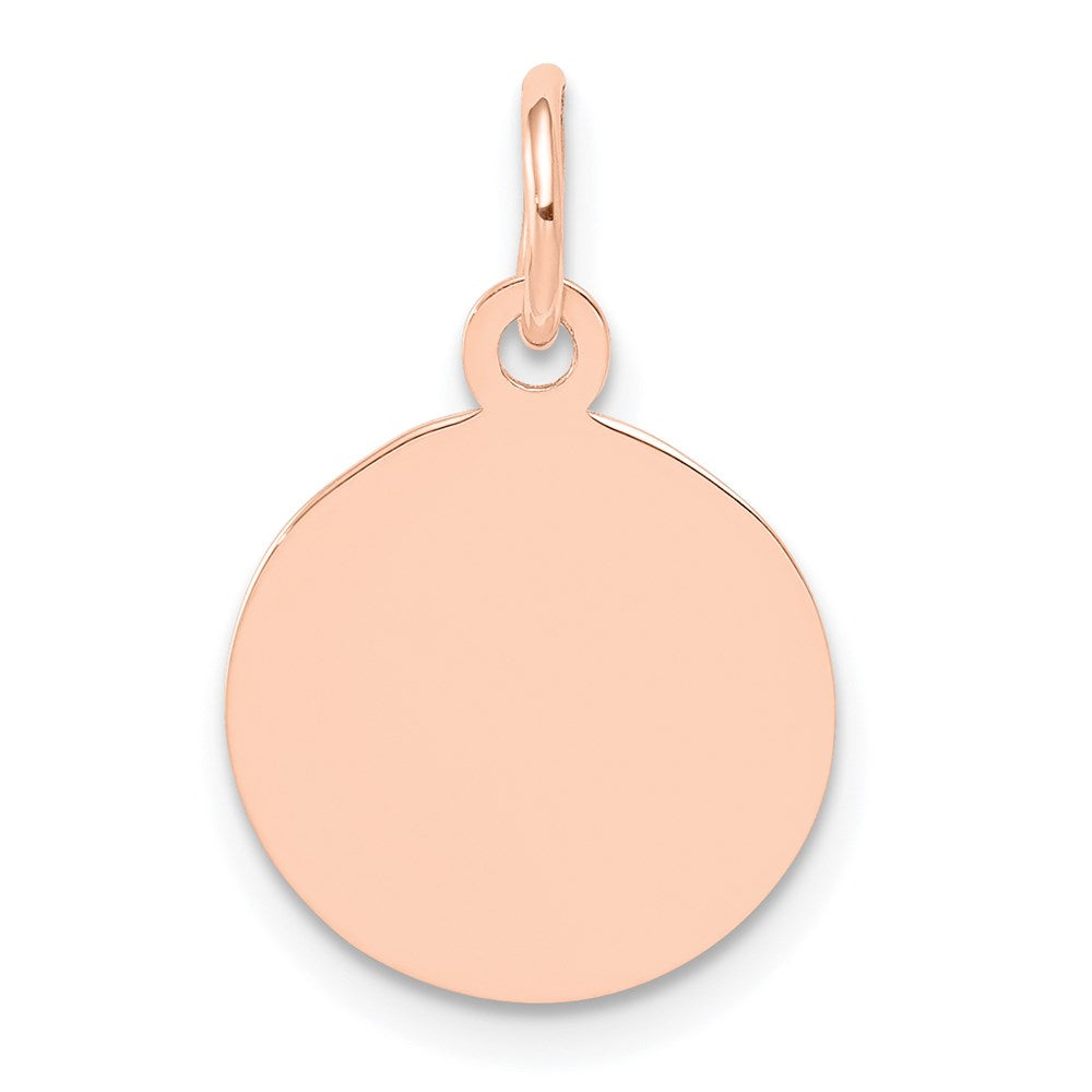 14k Rose Gold Plain .027 Gauge Circular Engraveable Disc Charm