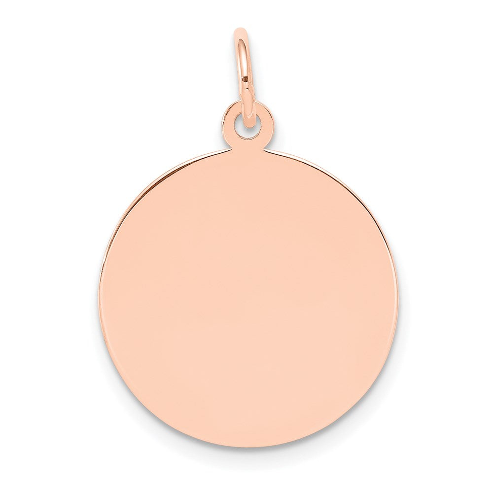 14k Rose Gold Plain .035 Gauge Circular Engraveable Disc Charm