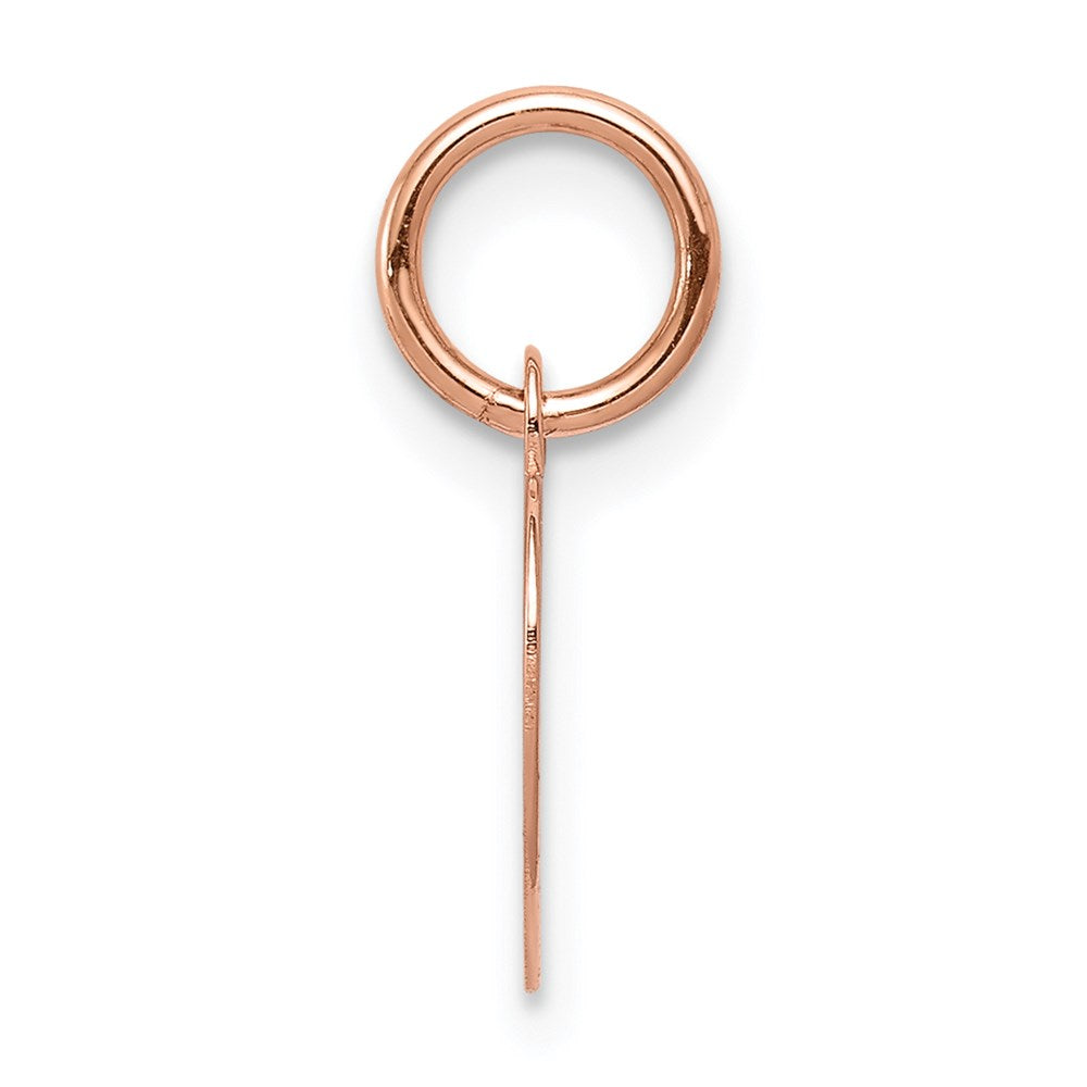 14k Rose Gold Plain .011 Gauge Engraveable Heart Disc Charm
