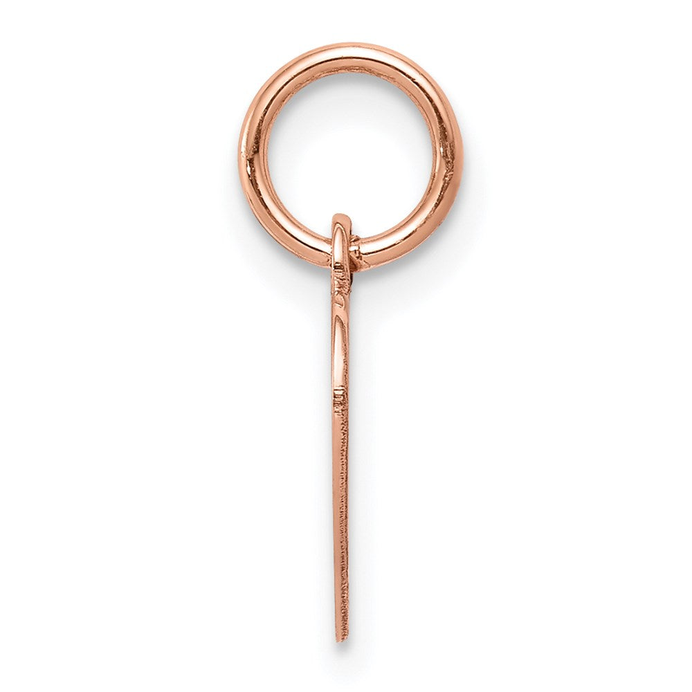 14k Rose Gold Plain .018 Gauge Engraveable Heart Disc Charm