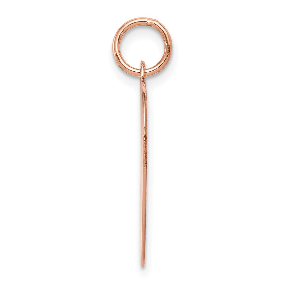 14k Rose Gold Plain .013 Gauge Engraveable Heart Disc Charm