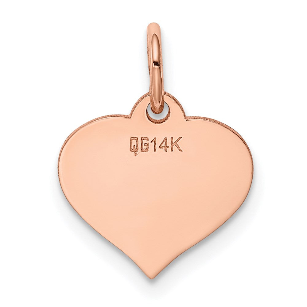 14k Rose Gold Heart Disc Charm