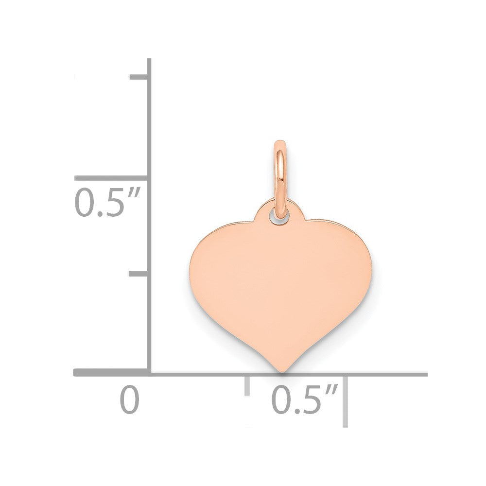 14k Rose Gold Heart Disc Charm