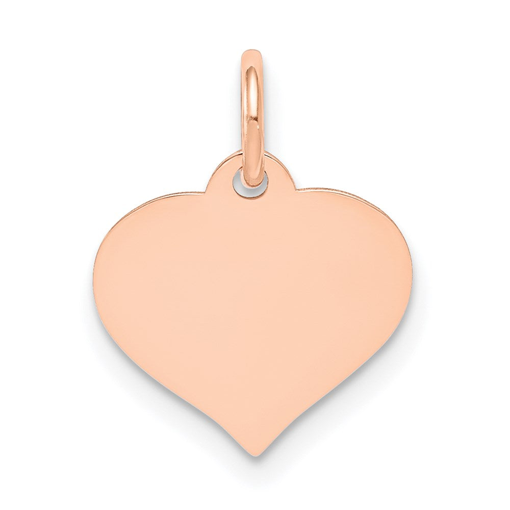 14k Rose Gold Heart Disc Charm