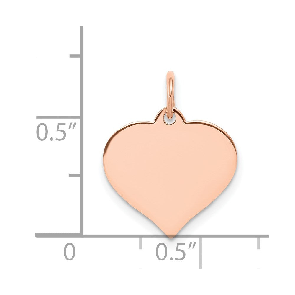 14k Rose Gold Heart Disc Charm