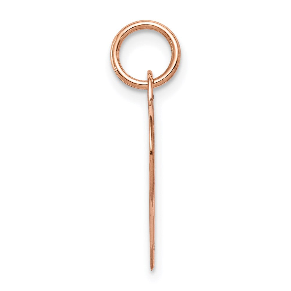 14k Rose Gold Plain .018 Gauge Engraveable Heart Disc Charm