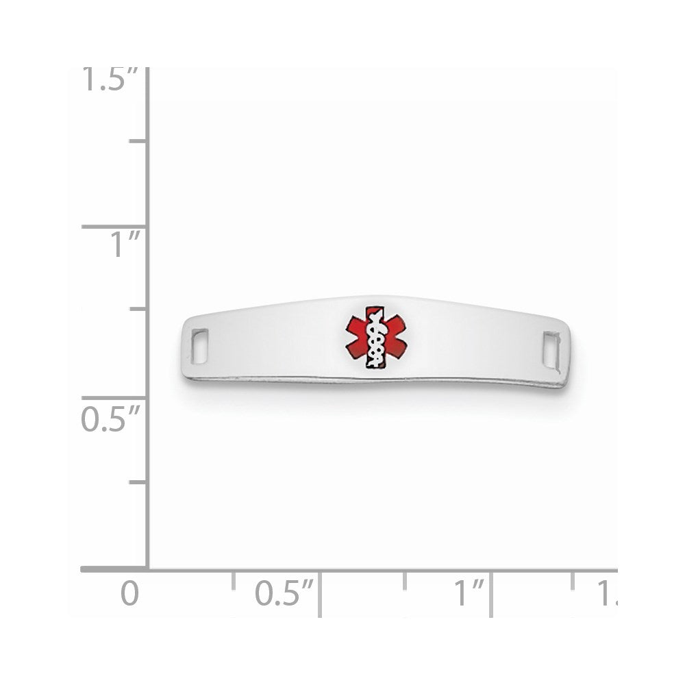Sterling Silver Rhodium-plated Medical ID Plate
