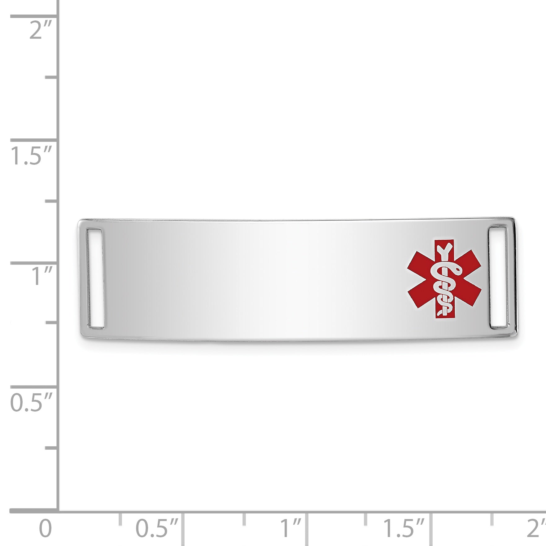 Sterling Silver Rhodium-plated Medical ID Plate