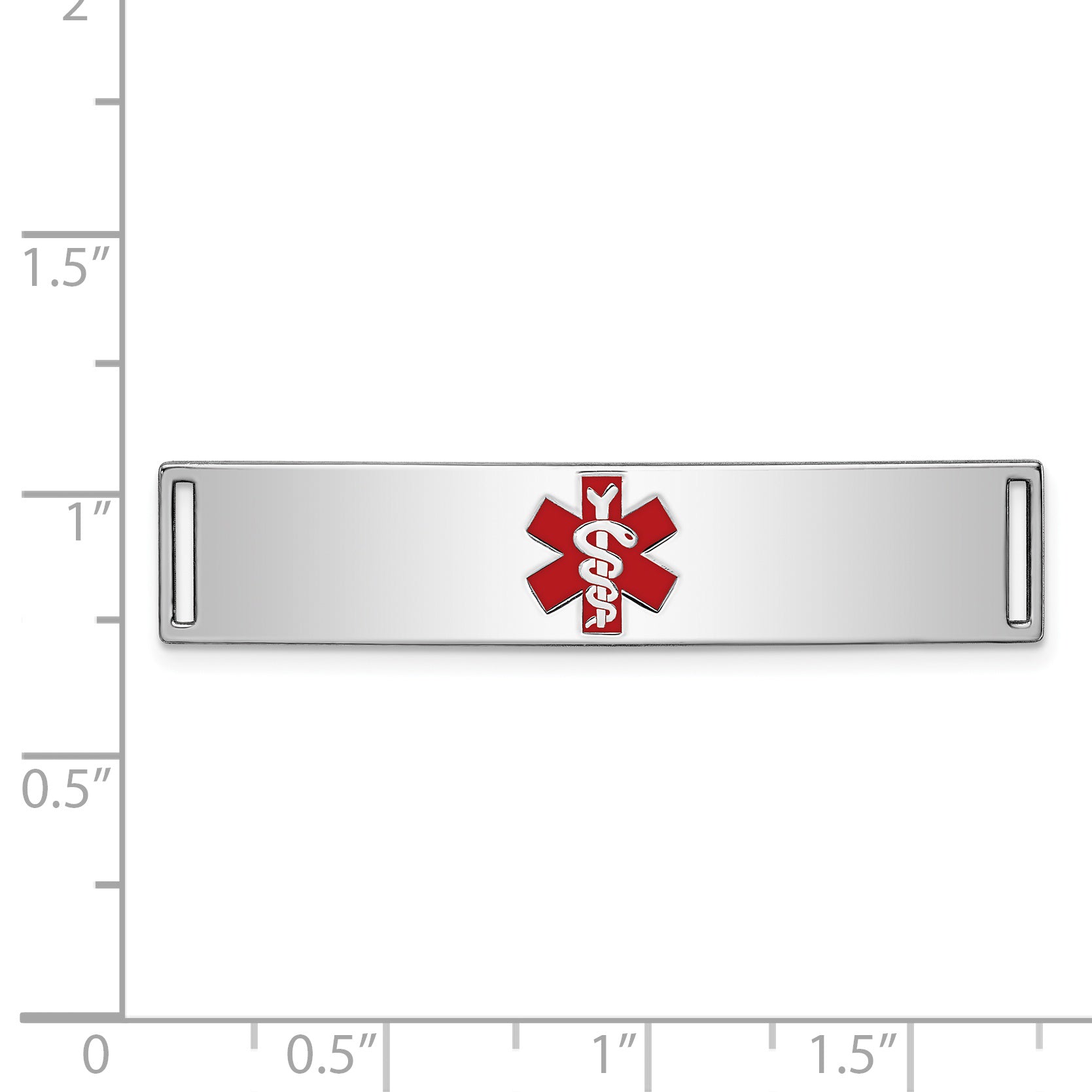 Sterling Silver Rhodium-plated Medical ID Plate