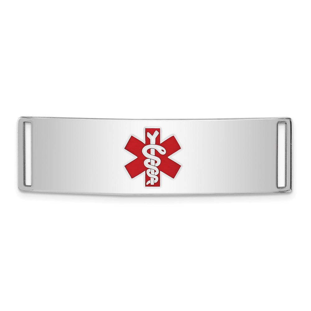 Sterling Silver Rhodium-plated Medical ID Plate