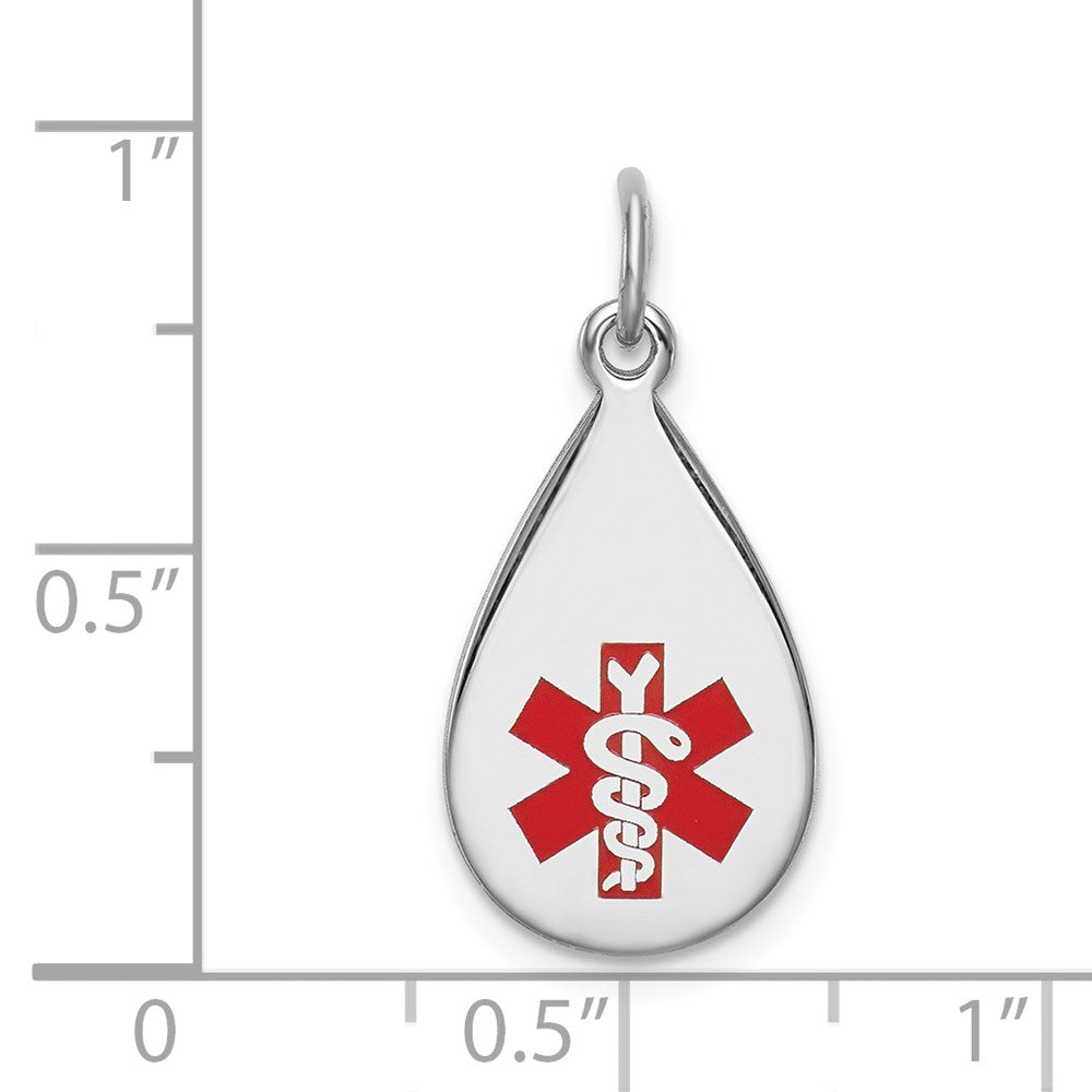 Sterling Silver Rhodium-plated Medical Jewelry Pendant