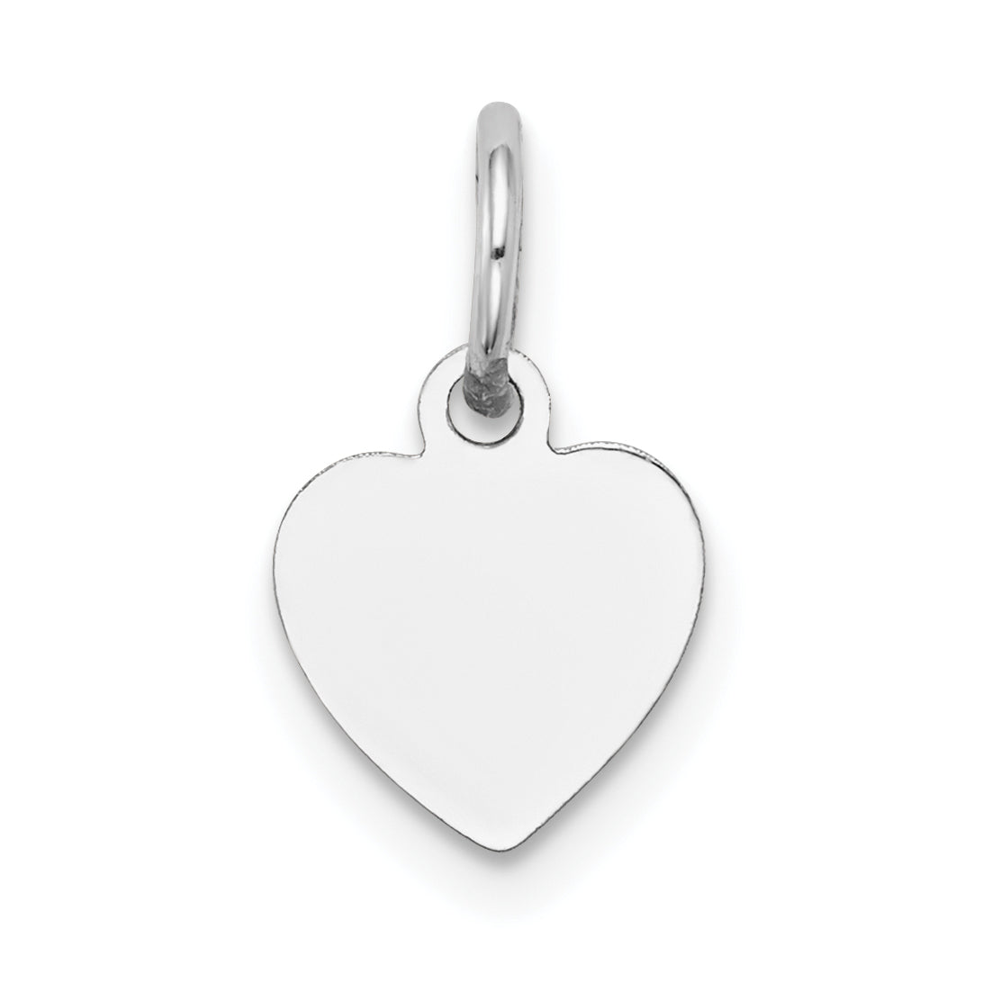 14k White Gold Plain .013 Gauge Engravable Heart Charm