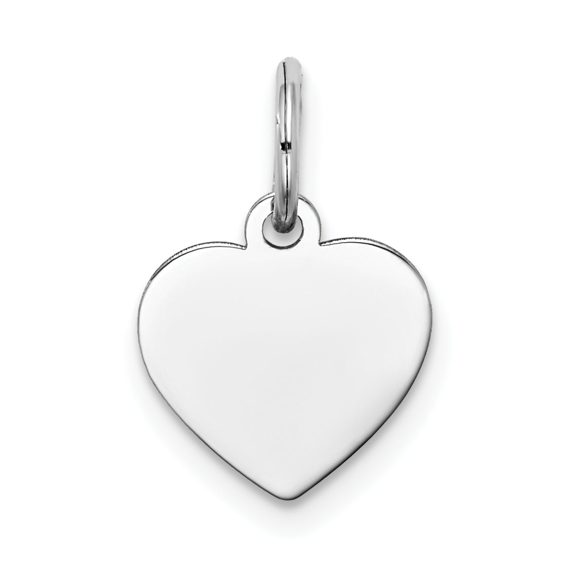 14k White Gold Plain .018 Gauge Engravable Heart Charm