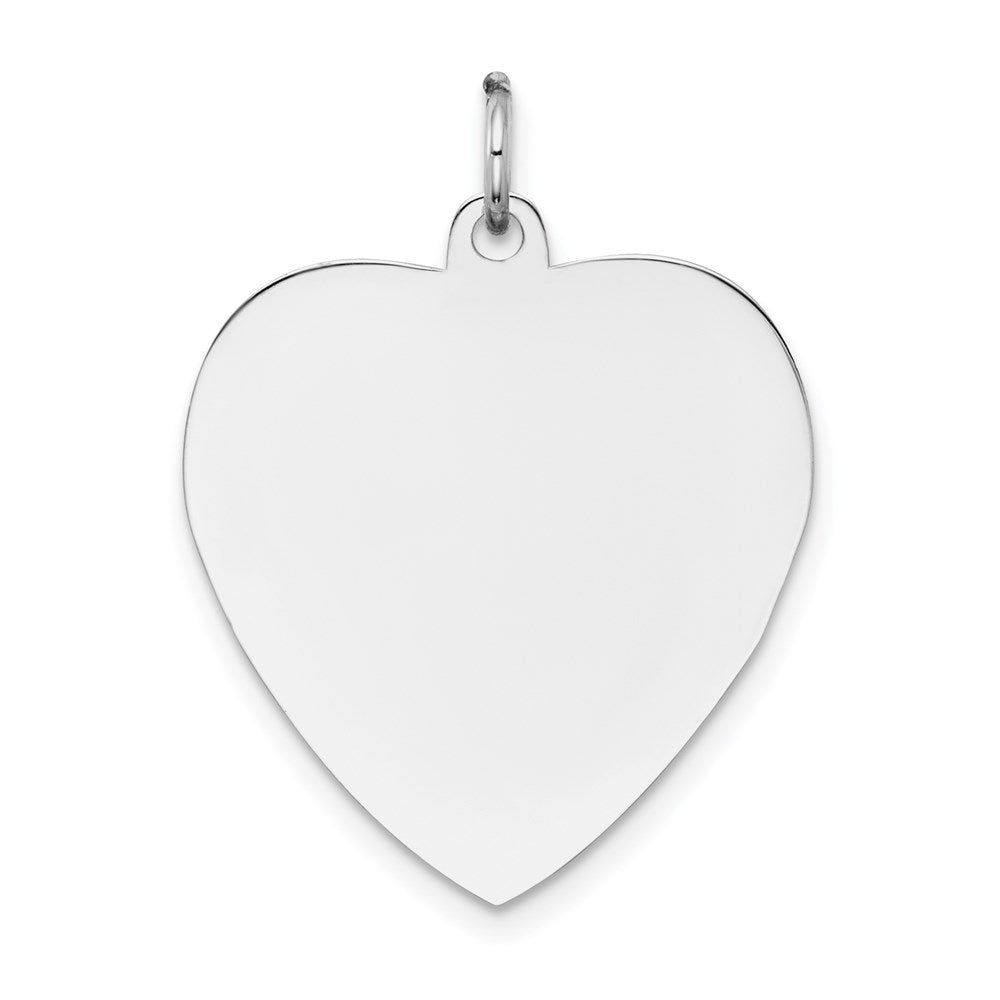14k White Gold Plain .035 Gauge Engravable Heart Charm