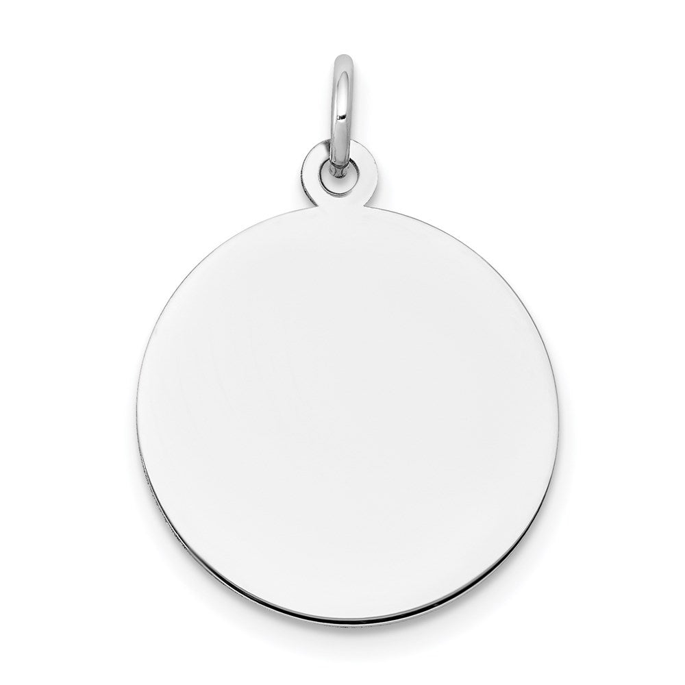 14k White Gold Plain .013 Gauge Round Engravable Disc Charm
