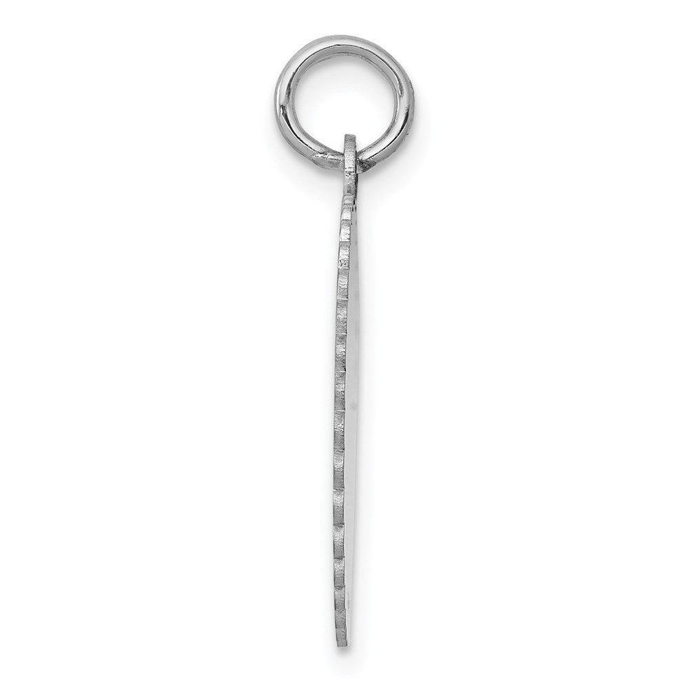 14k White Gold .018 Gauge Engraveable Scalloped Disc Charm
