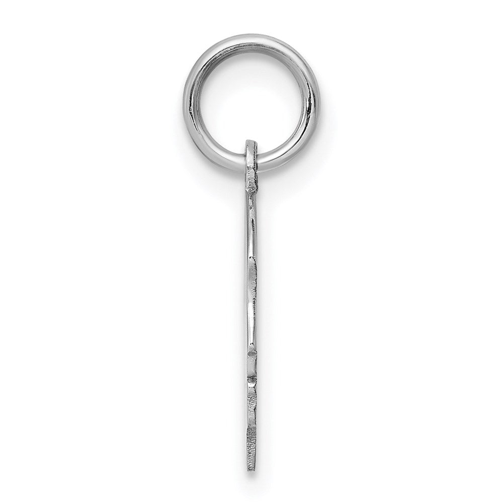 14k White Plain Small.009 Depth Facing Right Engravable Girl Charm