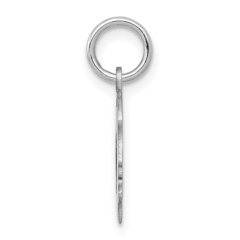 14k White Plain Small.011 Depth Facing Left Engravable Girl Charm