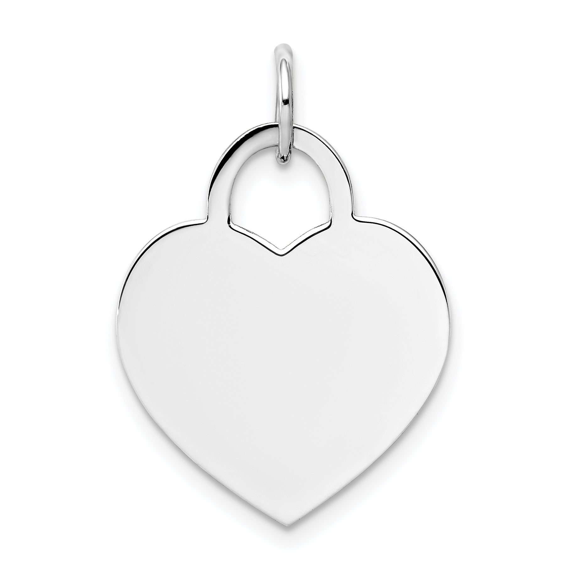 14k White Gold Large Engravable Heart