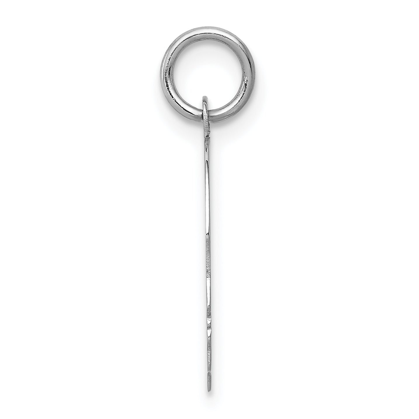 14k White Plain Medium.011 Depth Facing Right Engravable Boy Charm