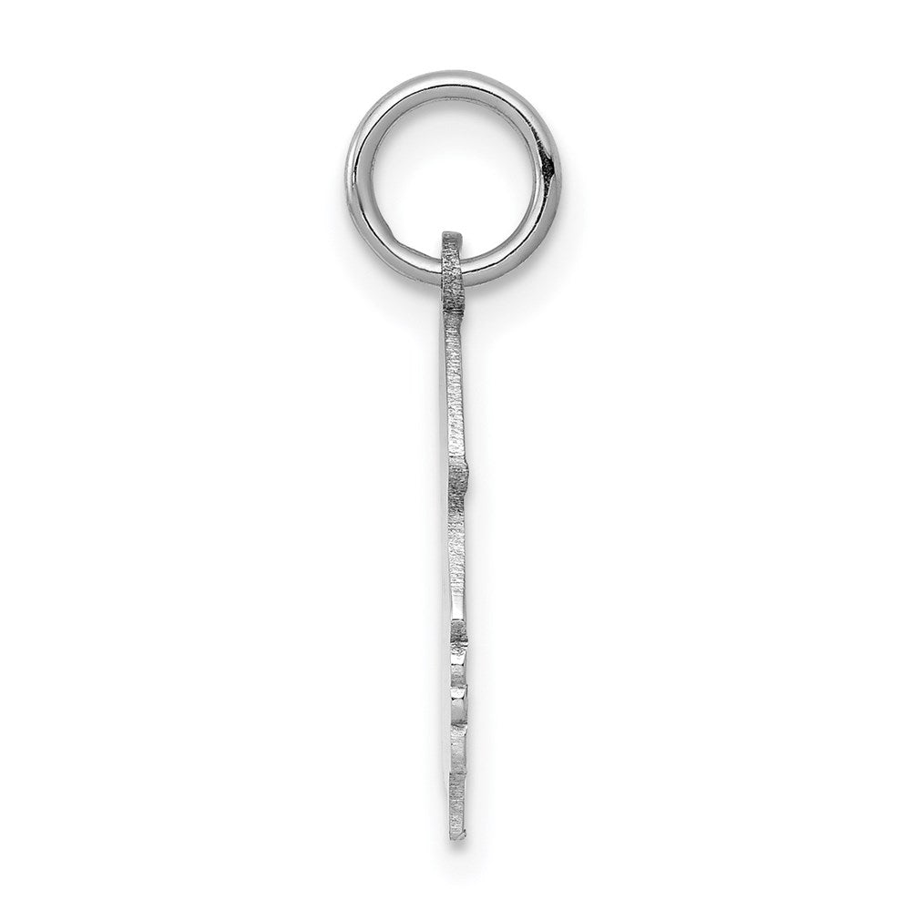 14k White Plain Medium.011 Depth Facing Right Engravable Girl Charm