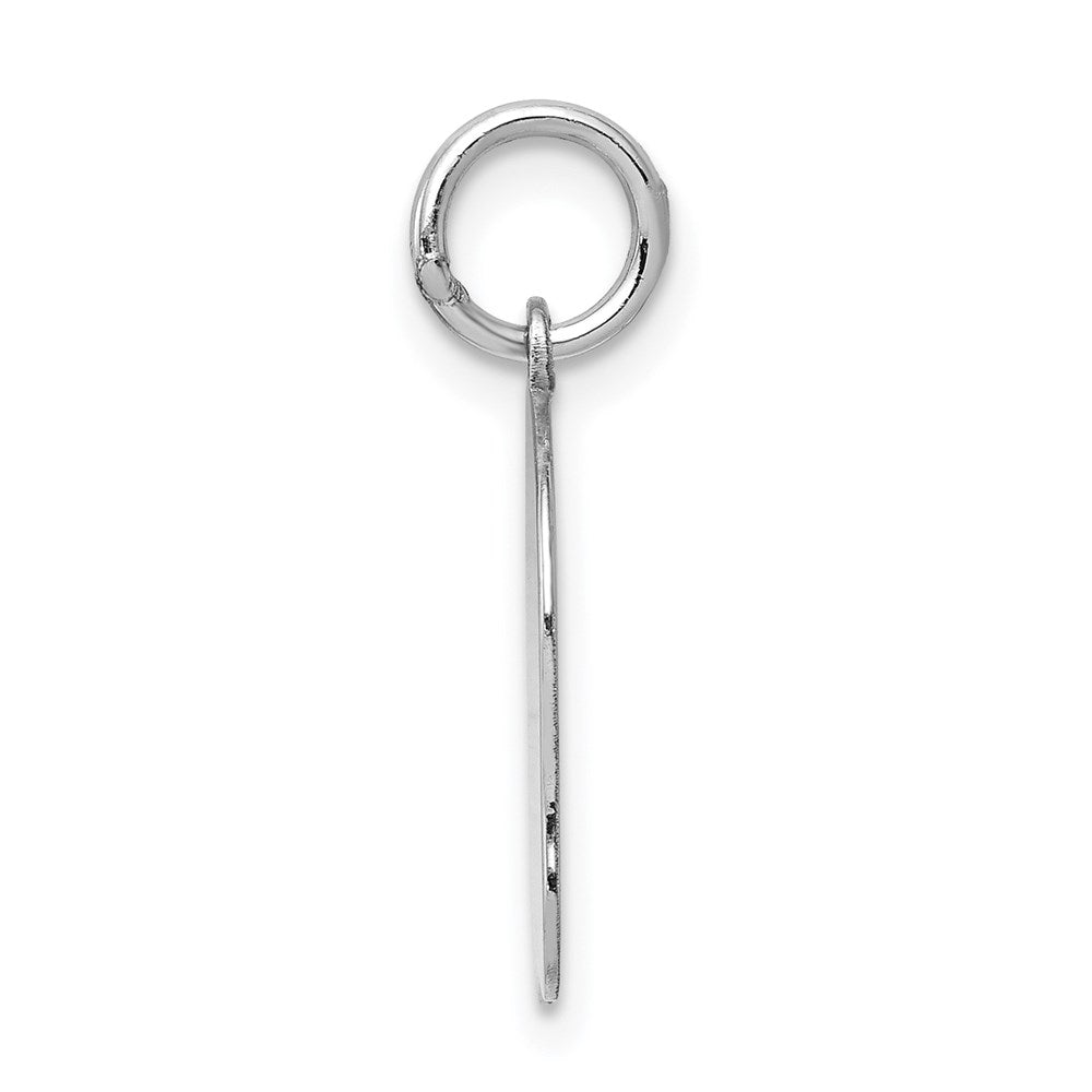 14k White Plain Medium.009 Depth Facing Left Engravable Girl Charm