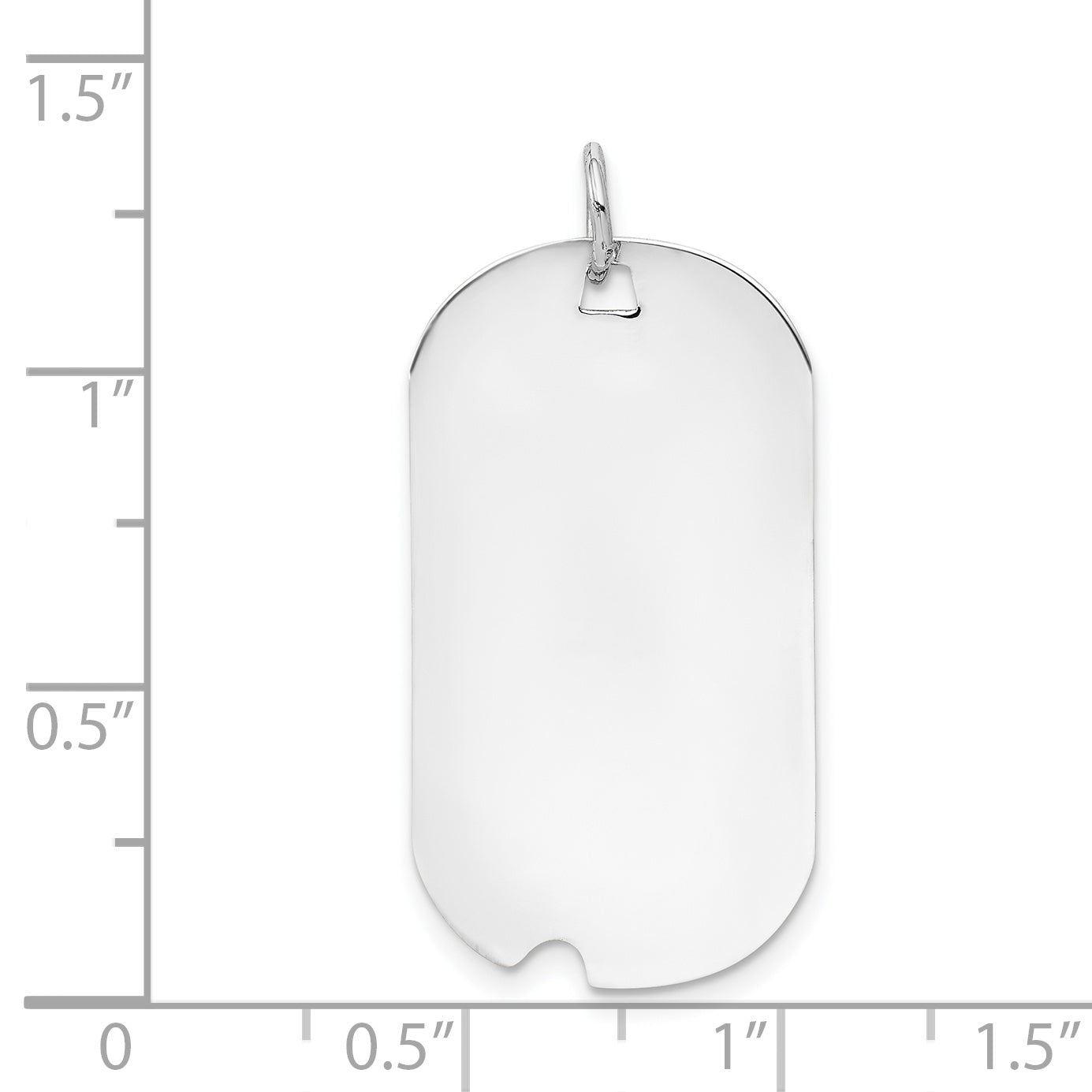 14k White Gold Plain .011 Gauge Engravable Dog Tag w/Notch Disc