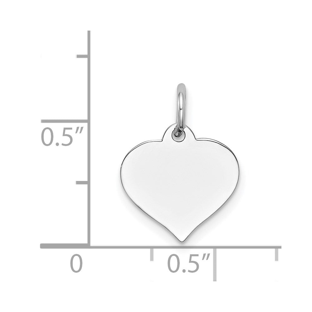 14K White Gold Heart Disc Charm