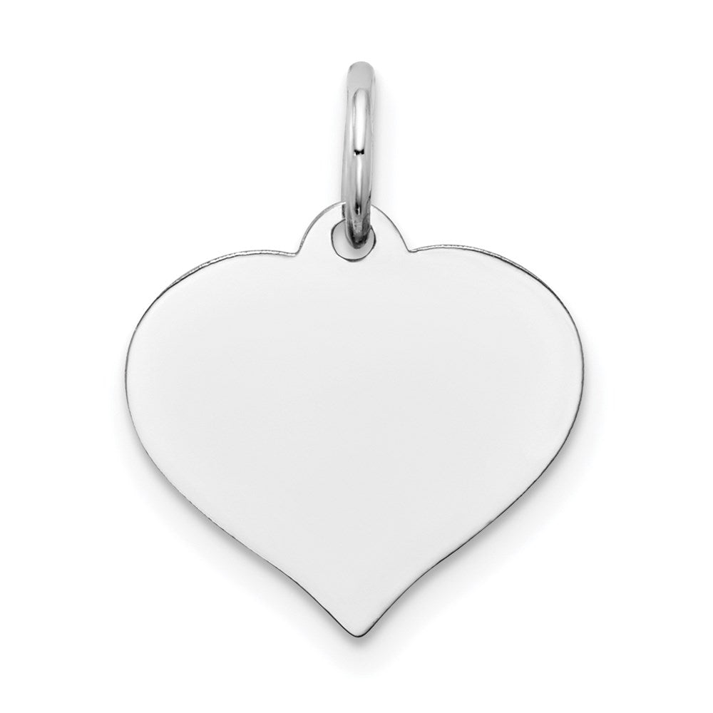 14K White Gold Heart Disc Charm