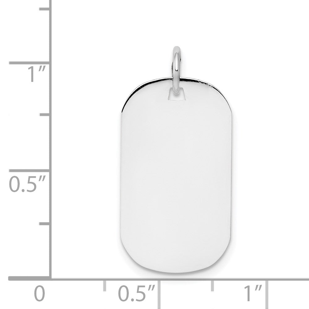 14k White Gold Plain .018 Gauge Engraveable Dog Tag Disc Charm
