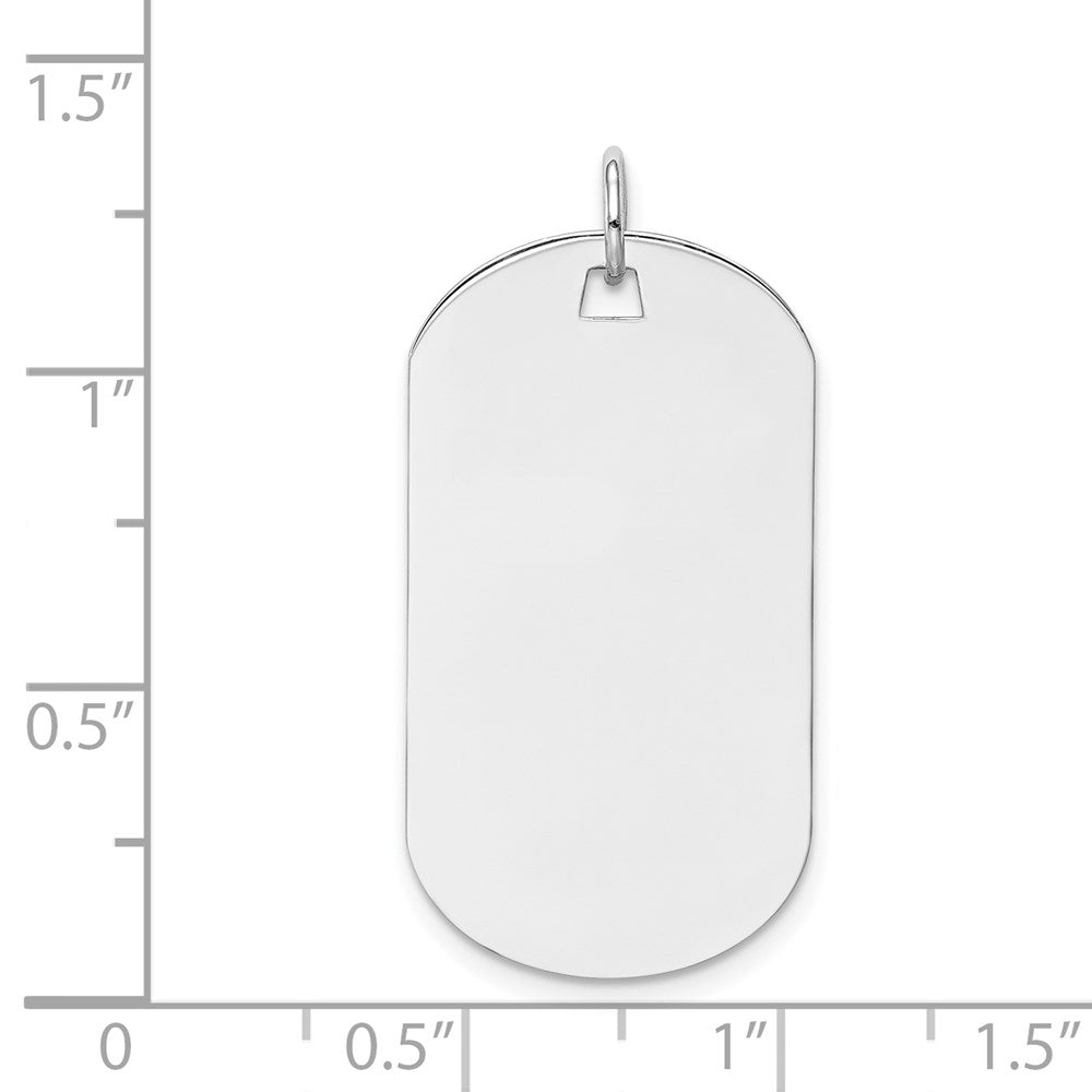 14k White Gold Plain .011 Gauge Engraveable Dog Tag Disc Charm