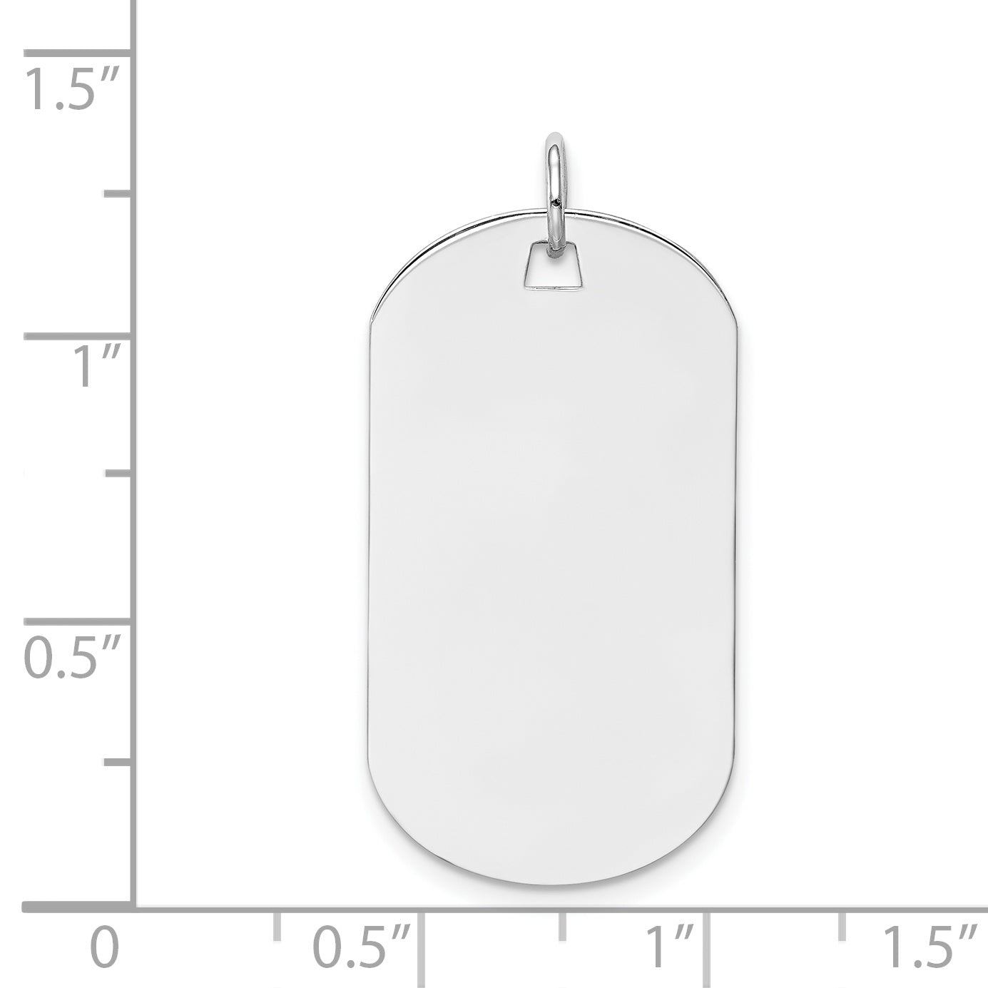 14k White Gold Plain .035 Gauge Engraveable Dog Tag Disc Charm