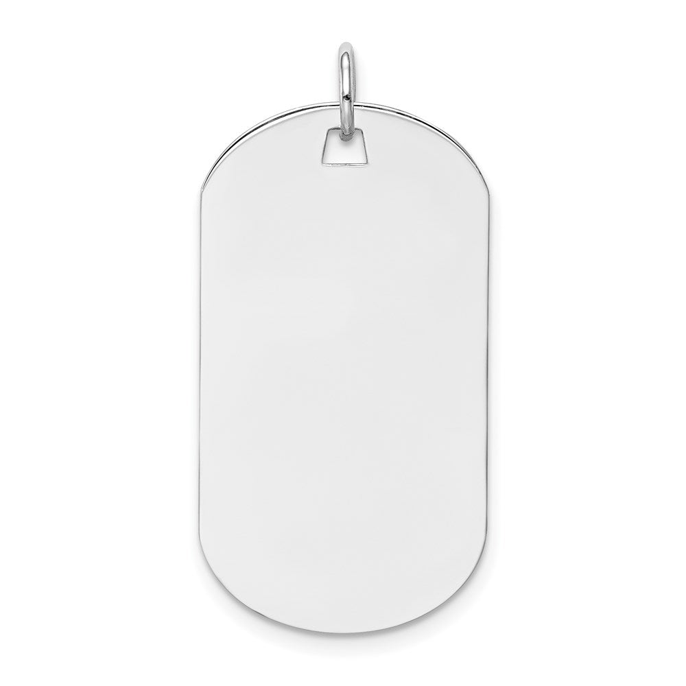 14k White Gold Plain .013 Gauge Engraveable Dog Tag Disc Charm