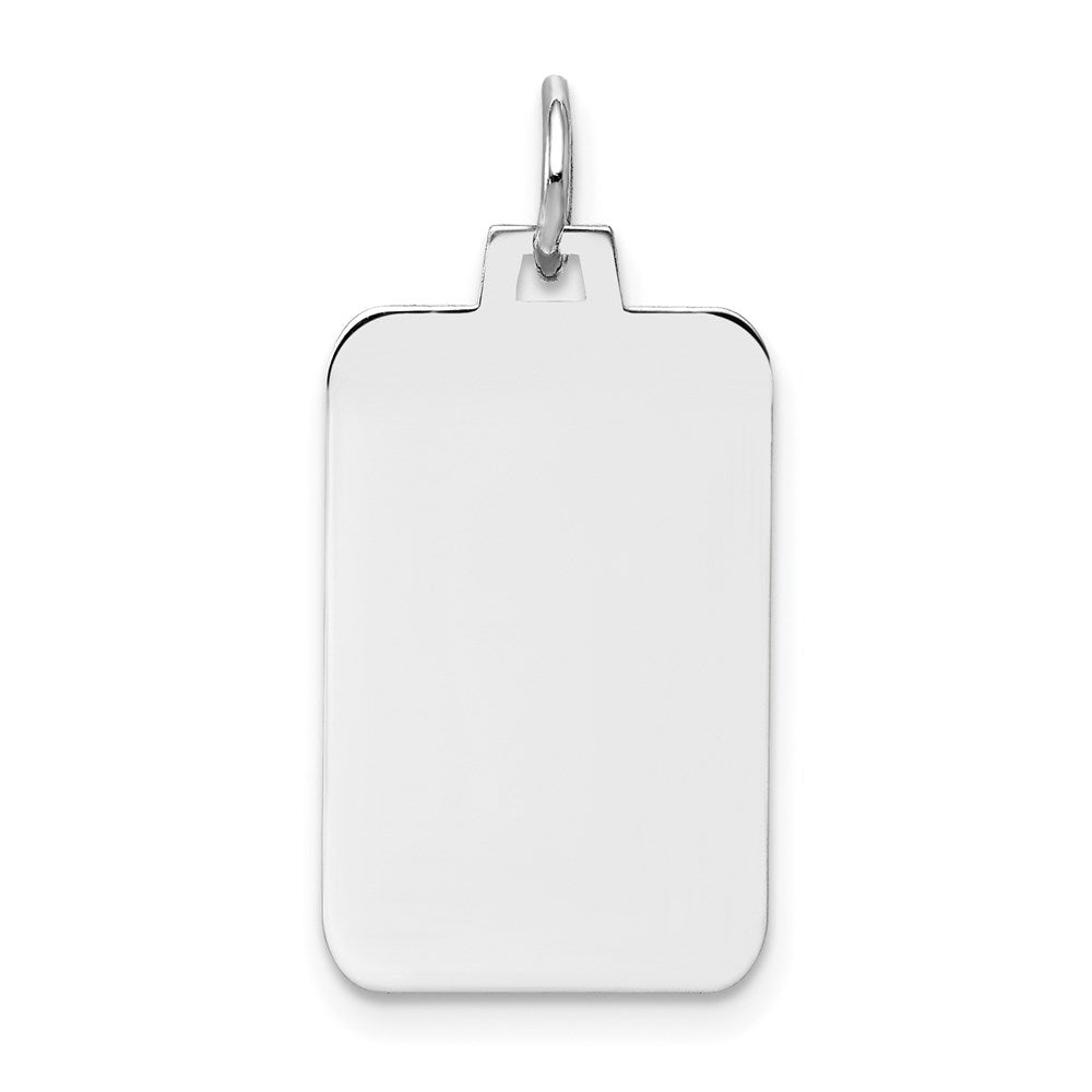 14k White Gold Plain .011 Gauge Rectangular Engravable Charm