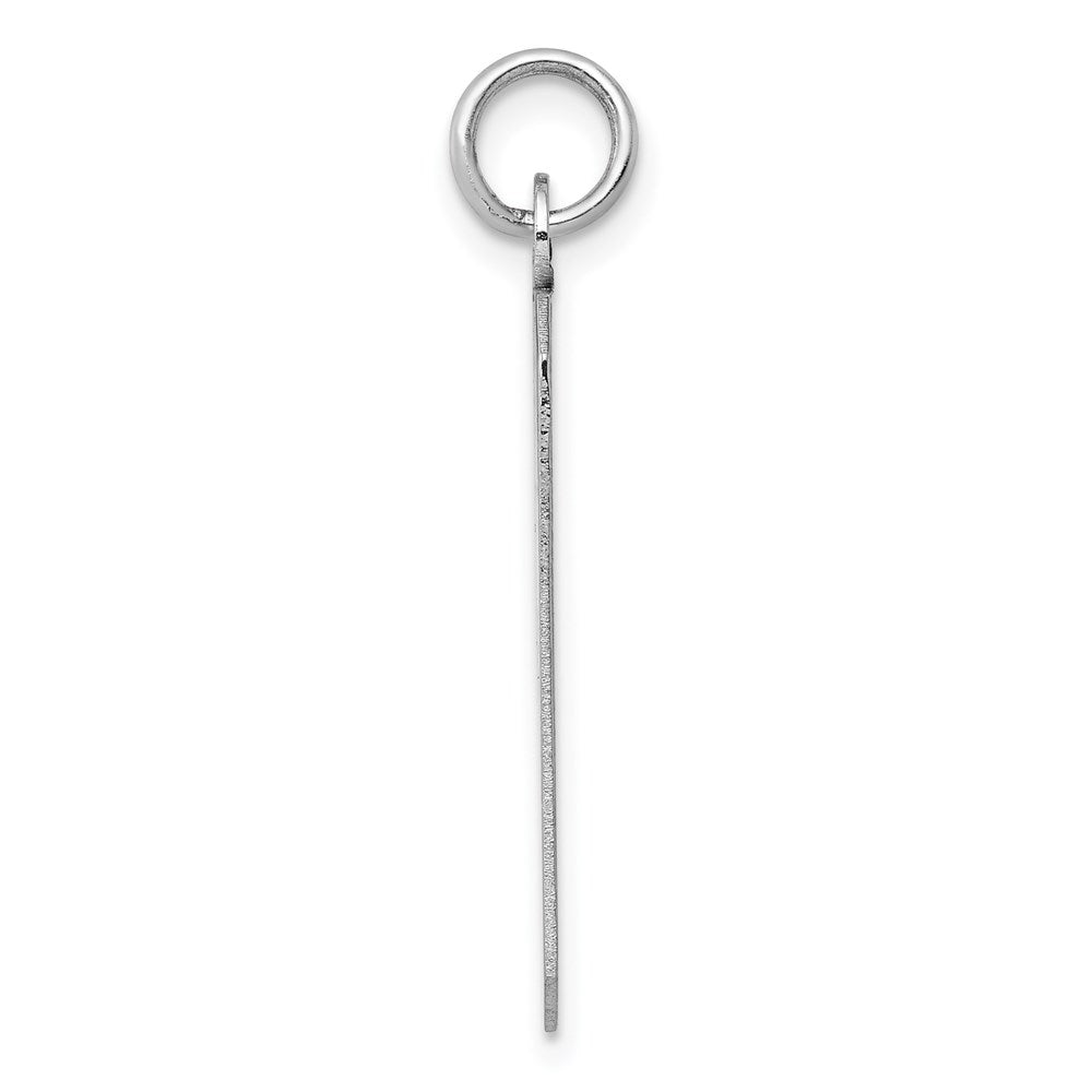 14k White Gold Plain .018 Gauge Rectangular Engravable Charm