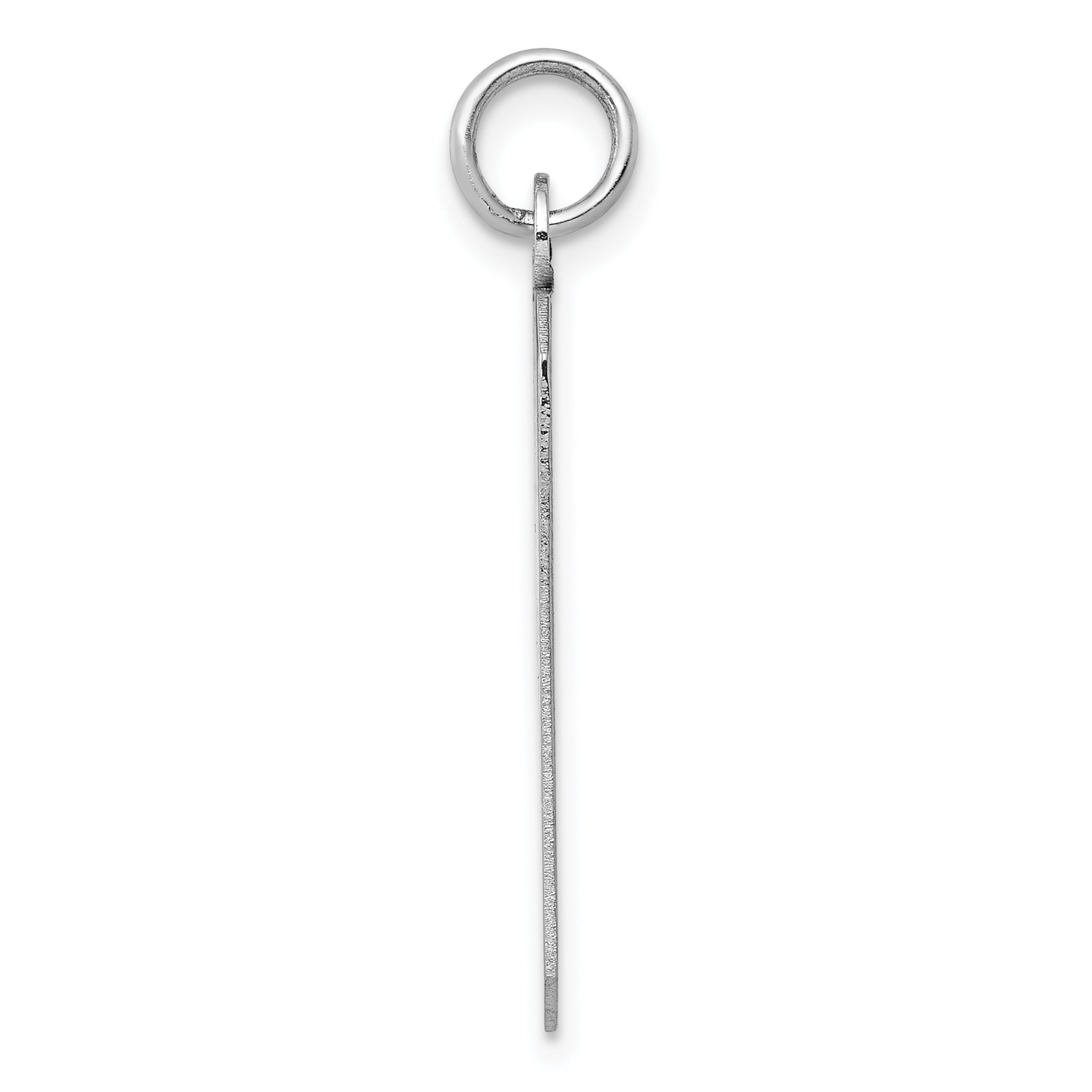 14k White Gold Plain .011 Gauge Rectangular Engravable Charm