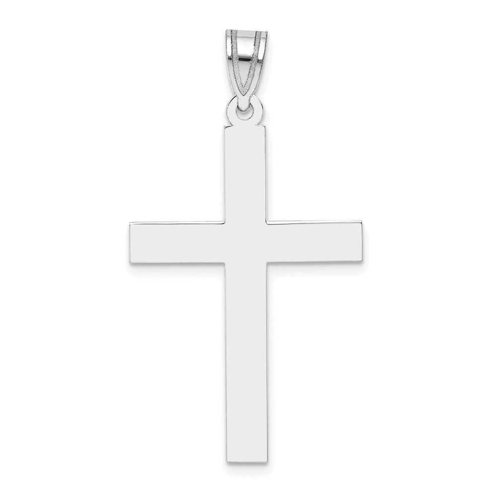 14k White Gold Polished Cross Pendant