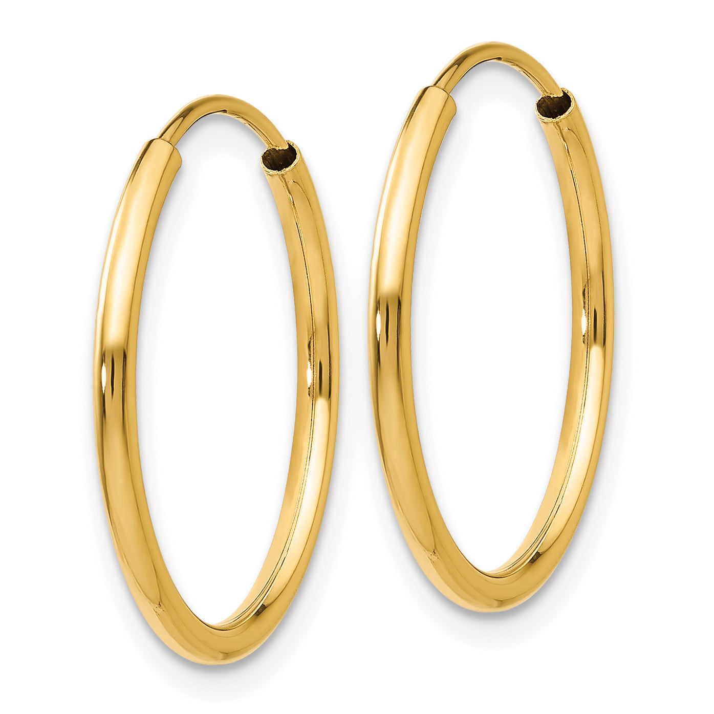 14K 1.5Mm Polished Round Endless Hoop Earrings